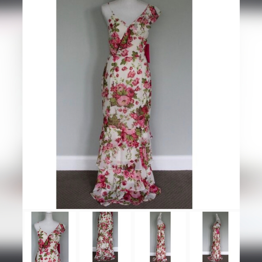 Betsey Johnson Floral Maxi Dress - Pink and White
